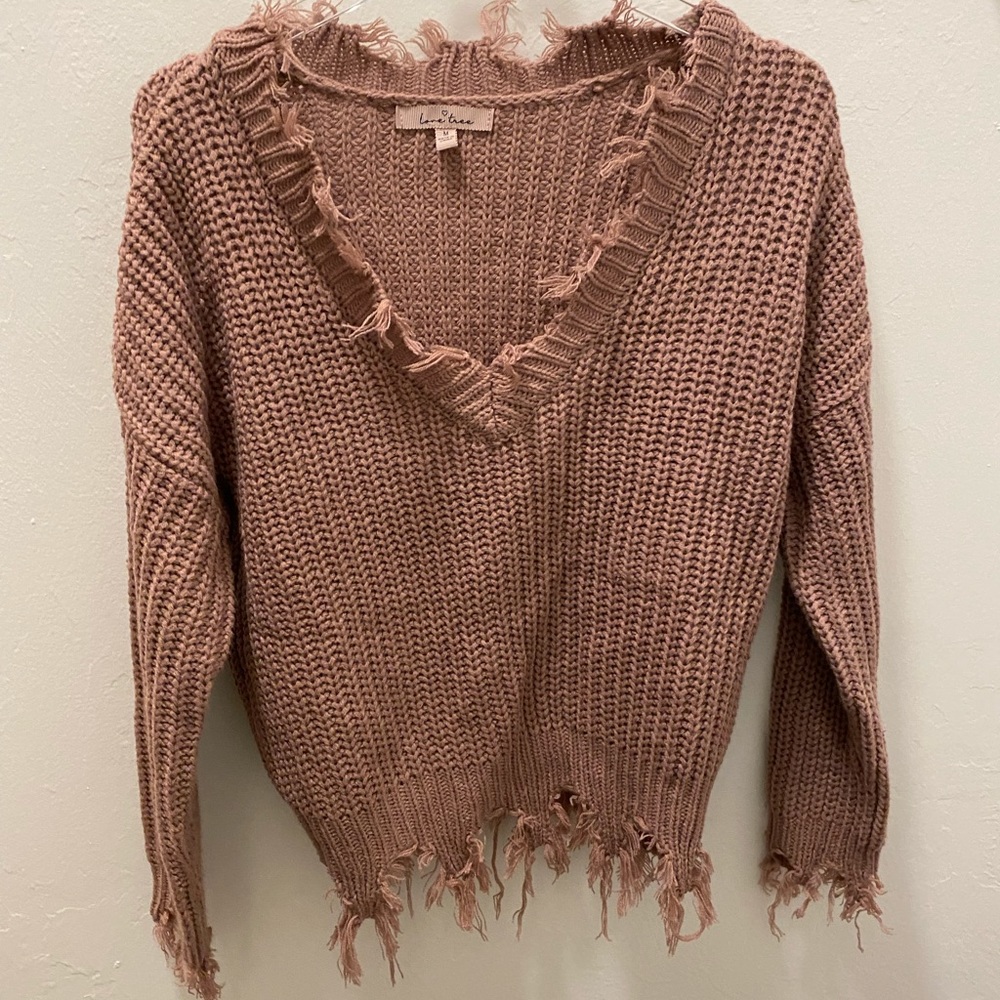 Distressed mauve sweater
